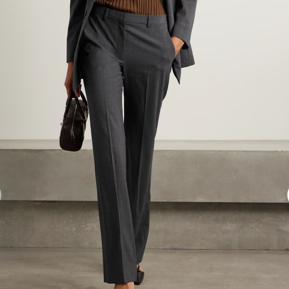 Theory Pants - Theory Charcoal Gray Wool Blend Straight Leg Pants 4 Like New